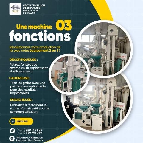 Revolutionize Your Rice Production with Our 3-in-1 Machine! 🌾⚙️