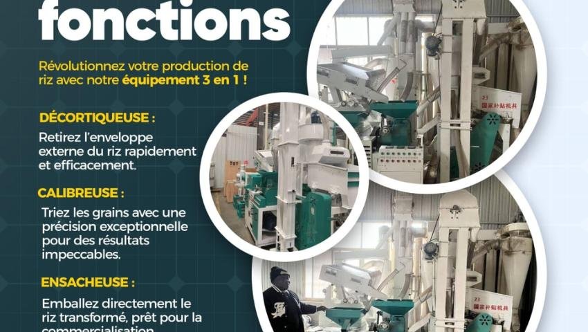 Révolutionnez votre production de riz avec notre machine 3 en 1 ! 🌾⚙️